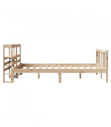 vidaXL Bed Frame with Headboard without Mattress 120x200 cm — Colour: natural, Size: 120 x 200 cm