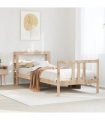 vidaXL Bed Frame with Headboard without Mattress 75x190 cm Small Single — Colour: natural, Size: 75 x 190 cm