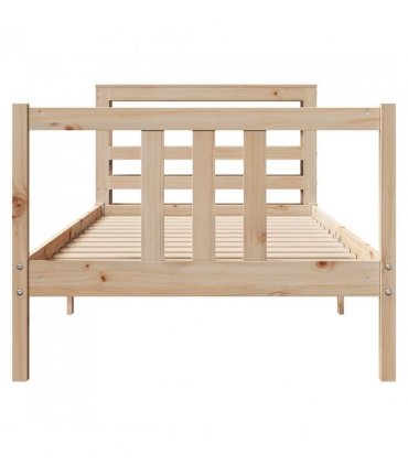 vidaXL Bed Frame with Headboard without Mattress 75x190 cm Small Single — Colour: natural, Size: 75 x 190 cm