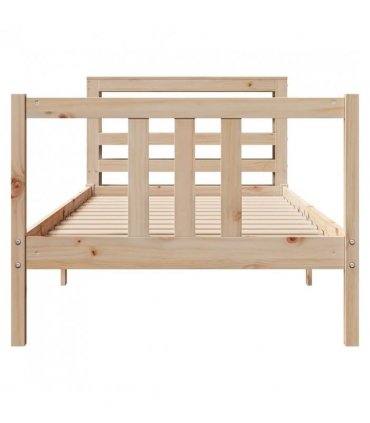 vidaXL Bed Frame with Headboard without Mattress 90x190 cm Single — Colour: natural, Size: 90 x 190 cm