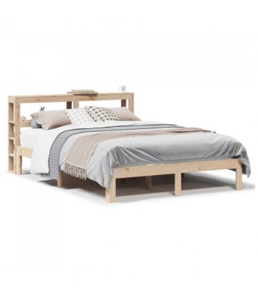 vidaXL Bed Frame with Headboard without Mattress 120x190 cm Small Double — Colour: natural, Size: 120 x 190 cm