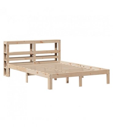 vidaXL Bed Frame with Headboard without Mattress 120x190 cm Small Double — Colour: natural, Size: 120 x 190 cm
