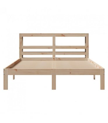 vidaXL Bed Frame with Headboard without Mattress 120x190 cm Small Double — Colour: natural, Size: 120 x 190 cm