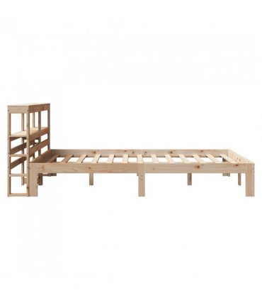 vidaXL Bed Frame with Headboard without Mattress 120x190 cm Small Double — Colour: natural, Size: 120 x 190 cm