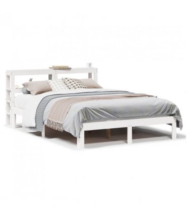 vidaXL Bed Frame with Headboard without Mattress White 120x200 cm — Size: 120 x 200 cm