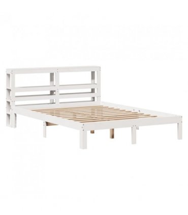 vidaXL Bed Frame with Headboard without Mattress White 120x200 cm — Size: 120 x 200 cm