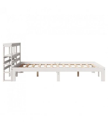 vidaXL Bed Frame with Headboard without Mattress White 120x200 cm — Size: 120 x 200 cm