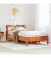 vidaXL Bed Frame without Mattress Wax Brown 120x190 cm Small Double Solid Wood Pine — Size: 120 x 190 cm — V0671987557
