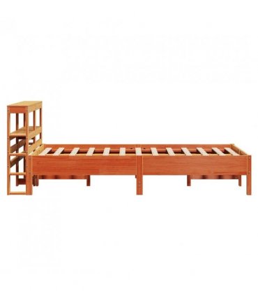 vidaXL Bed Frame without Mattress Wax Brown 120x190 cm Small Double Solid Wood Pine — Size: 120 x 190 cm — V0671987557