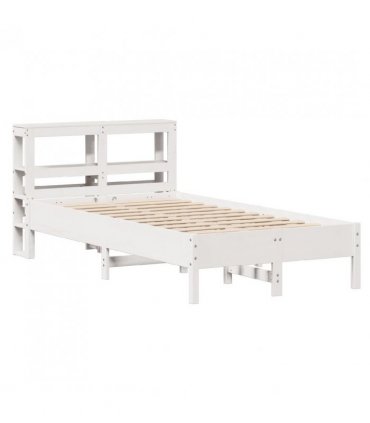 vidaXL Bed Frame without Mattress White 120x190 cm Small Double Solid Wood Pine — Size: 120 x 190 cm — V0671987574