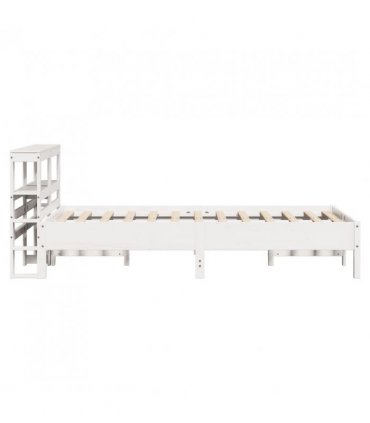 vidaXL Bed Frame without Mattress White 120x190 cm Small Double Solid Wood Pine — Size: 120 x 190 cm — V0671987574