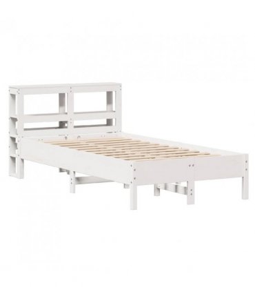 vidaXL Bed Frame without Mattress White 120x200 cm Solid Wood Pine — Size: 120 x 200 cm — V0671987587