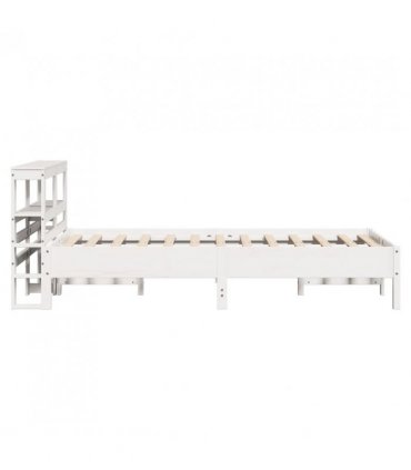 vidaXL Bed Frame without Mattress White 120x200 cm Solid Wood Pine — Size: 120 x 200 cm — V0671987587