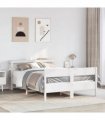 vidaXL Bed Frame without Mattress White 120x200 cm Solid Wood Pine — Size: 120 x 200 cm — V0671987610