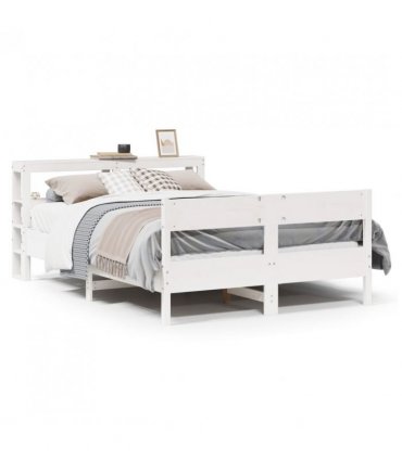 vidaXL Bed Frame without Mattress White 120x200 cm Solid Wood Pine — Size: 120 x 200 cm — V0671987610