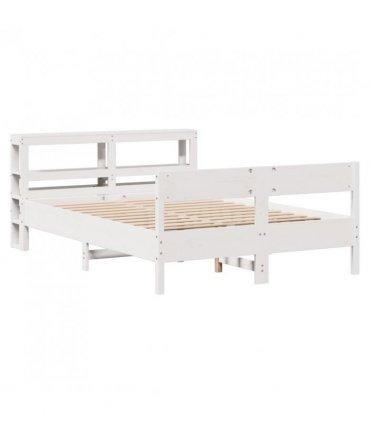vidaXL Bed Frame without Mattress White 120x200 cm Solid Wood Pine — Size: 120 x 200 cm — V0671987610