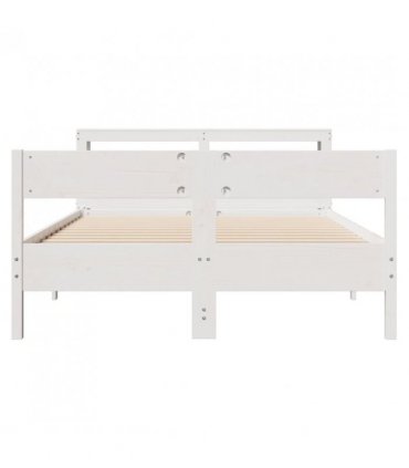 vidaXL Bed Frame without Mattress White 120x200 cm Solid Wood Pine — Size: 120 x 200 cm — V0671987610