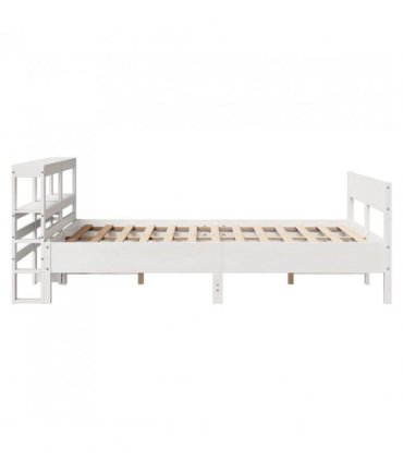 vidaXL Bed Frame without Mattress White 120x200 cm Solid Wood Pine — Size: 120 x 200 cm — V0671987610