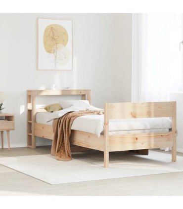 vidaXL Bed Frame without Mattress 75x190 cm Small Single Solid Wood Pine — Colour: natural, Size: 75 x 190 cm — V0671987616