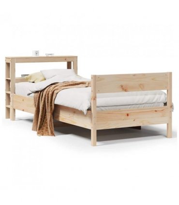 vidaXL Bed Frame without Mattress 75x190 cm Small Single Solid Wood Pine — Colour: natural, Size: 75 x 190 cm — V0671987616