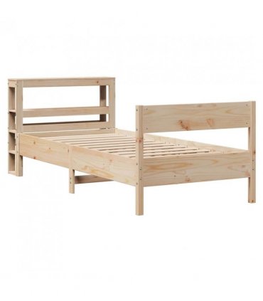 vidaXL Bed Frame without Mattress 75x190 cm Small Single Solid Wood Pine — Colour: natural, Size: 75 x 190 cm — V0671987616