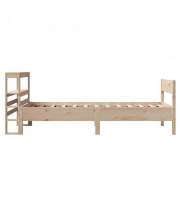 vidaXL Bed Frame without Mattress 75x190 cm Small Single Solid Wood Pine — Colour: natural, Size: 75 x 190 cm — V0671987616