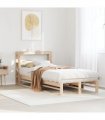 vidaXL Bed Frame without Mattress 90x200 cm Solid Wood Pine — Colour: natural, Size: 90 x 200 cm