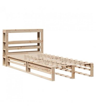 vidaXL Bed Frame without Mattress 90x200 cm Solid Wood Pine — Colour: natural, Size: 90 x 200 cm