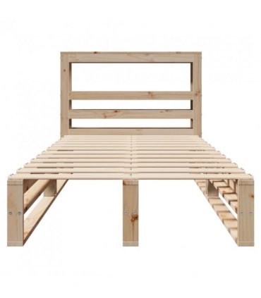 vidaXL Bed Frame without Mattress 90x200 cm Solid Wood Pine — Colour: natural, Size: 90 x 200 cm