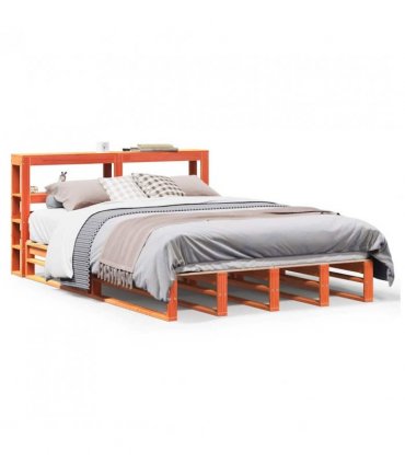 vidaXL Bed Frame without Mattress Wax Brown 120x190 cm Small Double Solid Wood Pine — Size: 120 x 190 cm — V0671987831