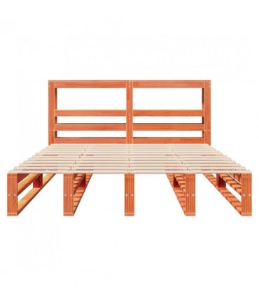 vidaXL Bed Frame without Mattress Wax Brown 120x190 cm Small Double Solid Wood Pine — Size: 120 x 190 cm — V0671987831