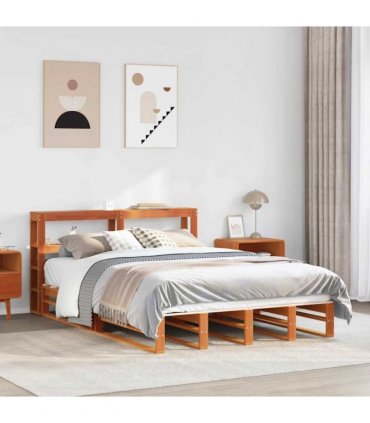 vidaXL Bed Frame without Mattress Wax Brown 120x200 cm Solid Wood Pine — Size: 120 x 200 cm — V0671987837