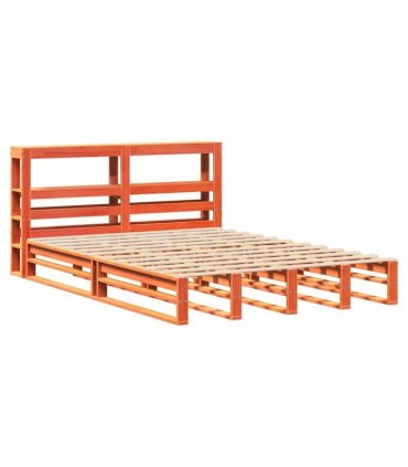 vidaXL Bed Frame without Mattress Wax Brown 120x200 cm Solid Wood Pine — Size: 120 x 200 cm — V0671987837