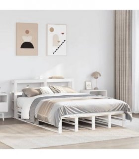 vidaXL Bed Frame without Mattress White 120x190 cm Small Double Solid Wood Pine — Size: 120 x 190 cm — V0671987840