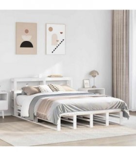 vidaXL Bed Frame without Mattress White 120x200 cm Solid Wood Pine — Size: 120 x 200 cm — V0671987855