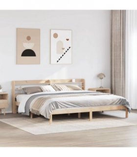 vidaXL Bed Frame without Mattress 180x200 cm Super King Solid Wood Pine — Colour: natural, Size: 180 x 200 cm — V0671987865