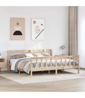 vidaXL Bed Frame without Mattress 180x200 cm Super King Solid Wood Pine — Colour: natural, Size: 180 x 200 cm — V0671987905