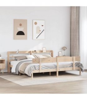 vidaXL Bed Frame without Mattress 200x200 cm Solid Wood Pine — Colour: natural, Size: 200 x 200 cm — V0671987911