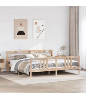 vidaXL Bed Frame with Headboard without Mattress 200x200 cm — Colour: brown, Size: 200 x 200 cm — V0671987951