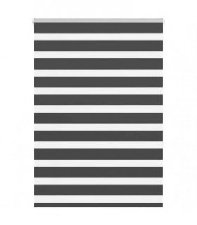 vidaXL Zebra Blind Black 95x150 cm Fabric Width 90.9 cm Polyester — Size: 95 x 150 cm