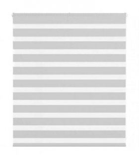 vidaXL Zebra Blind Light Grey 125x100 cm Fabric Width 120.9 cm Polyester — Size: 125 x 100 cm