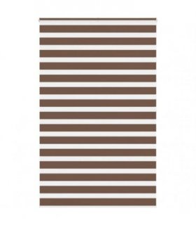 vidaXL Zebra Blind Brown 145x200 cm Fabric Width 140.9 cm Polyester — Size: 145 x 200 cm