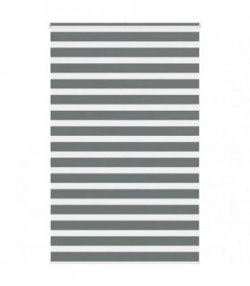 vidaXL Zebra Blind Dark Grey 140x200 cm Fabric Width 135.9 cm Polyester — Size: 140 x 200 cm