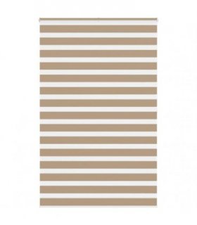 vidaXL Zebra Blind Sand Brown 140x200 cm Fabric Width 135.9 cm Polyester — Size: 140 x 200 cm