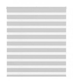 vidaXL Zebra Blind Light Grey 130x150 cm Fabric Width 125.9 cm Polyester — Size: 130 x 150 cm