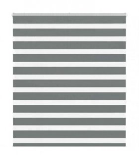vidaXL Zebra Blind Dark Grey 120x150 cm Fabric Width 115.9 cm Polyester — Size: 120 x 150 cm