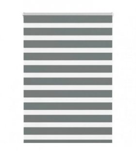 vidaXL Zebra Blind Dark Grey 115x150 cm Fabric Width 110.9 cm Polyester — Size: 115 x 150 cm