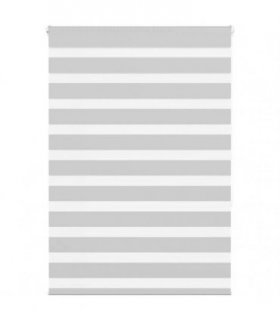 vidaXL Zebra Blind Light Grey 115x150 cm Fabric Width 110.9 cm Polyester — Size: 115 x 150 cm
