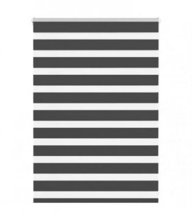 vidaXL Zebra Blind Black 110x100 cm Fabric Width 105.9 cm Polyester — Size: 110 x 100 cm