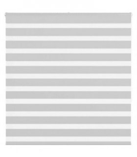 vidaXL Zebra Blind Light Grey 140x150 cm Fabric Width 135.9 cm Polyester — Size: 140 x 150 cm
